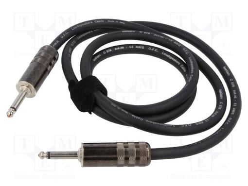 KAAPELI - JACK 6,3 MM 2PIN PISTOKE,MOLEMMIN PUOLIN - 3M - MUSTA - Muut audio-videokaapelit - TAS-TK413SS - 1