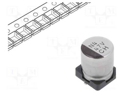 ELEKTROLYYTTIKONDENSAATTORI - SMD - 47UF - 35VDC - Elektrolyyttikondensaattorit - vaaka - UCH1V470MCL1GS - 1