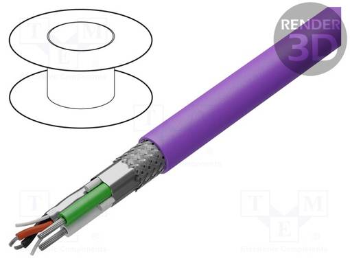 DATAKAAPELI - HYBRIDI-VIOLETTI - LANKA - CU,TINATTU - PUR - Suojaamattomat ohjaimien kaapelit - USB2.0-BUS-S - 1