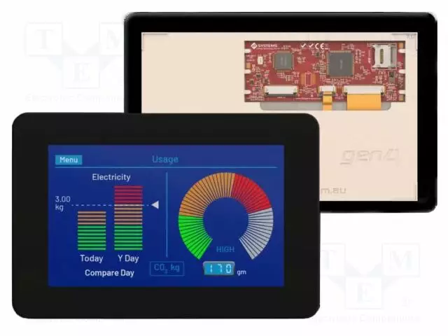 TFT NÄYTTÖ - 7" - 800X480 - 32KBRAM,192KBFLASH - 758CD/M2 - Älykkäät näytöt - GEN4-ULCD-70DCT-CS - 1