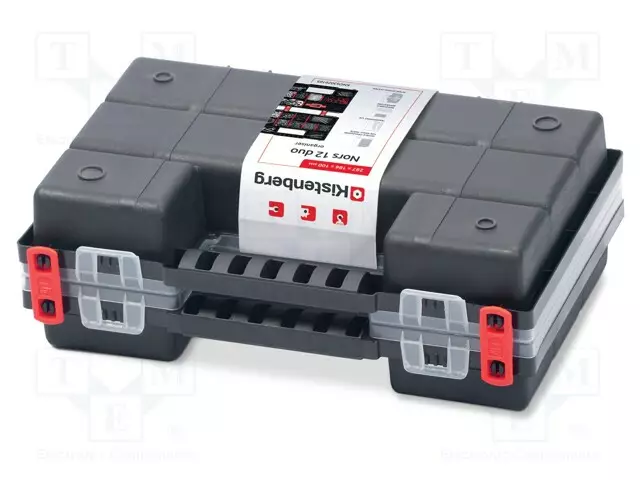 SÄILIÖ: KOLLEKTIIVI - OSIOT - MUSTA - KAKSINKERTAINEN - 287X186X100MM - Säiliöt ja rasiat - KNOS302010S - 1