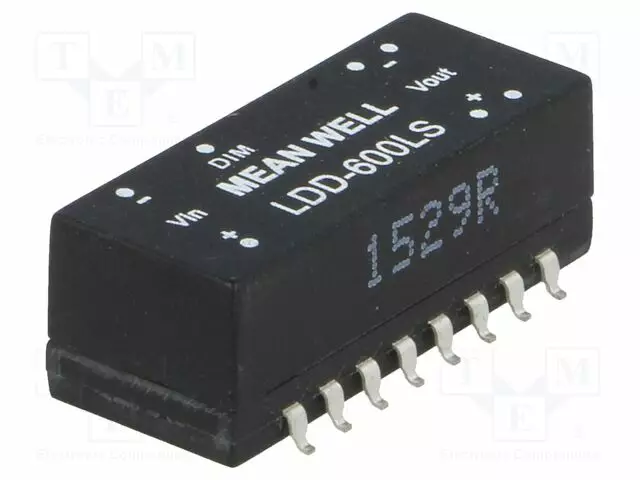 DC/DC MUUNNIN - 16W - TULOJÄNNITE 9÷32VDC - LÄHTÖJÄNNITE 2÷28VDC - ITULO: 600MA - THT - DC/DC muuntimet - LDD-600LS - 1