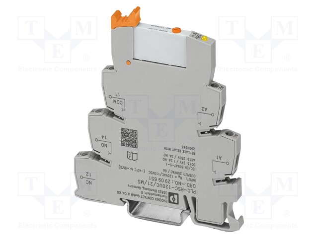 RELE: LIITÄNTÄ - SPDT - UKELAN: 24VAC,24VDC - 6A - 3A/230VAC - 2A/24VDC - Elektromagneettiset relesarjat - PLC-RSC-24UC21MS - 1