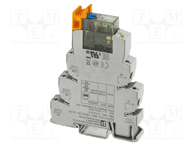 RELE: LIITÄNTÄ - DPDT - UKELAN: 24VDC - 6A - 1,5A/230VAC - 1A/24VDC - IP20 - Elektromagneettiset relesarjat - PLC-RSC2421-21MS - 1