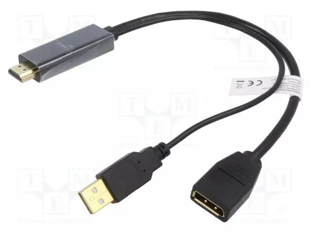 ADAPTERI - DISPLAYPORT-PISTORASIA,HDMI-PISTOKE,USB A PISTOKE - HDMI, DVI, DisplayPort johdot - AK-330101-002-S - 1