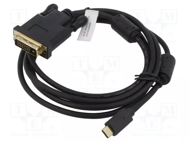 ADAPTERI - DVI-D (24+1) PISTOKE,USB C PISTOKE - NIKKELÖITY - 2M - USB kaapelit ja adapterit - AK-300332-020-S - 1