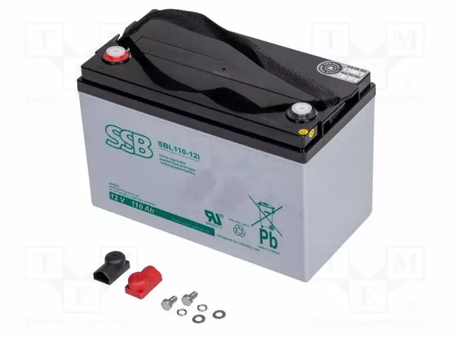 AKKU: LYIJYHAPPO - 12V - 110AH - AGM - 328X172X220MM - LÄHDÖT: M8 RUUVIT - Lyijyhyytelöakut - ACCU-SBL110-12IS - 1