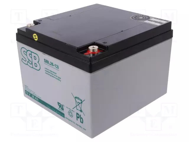 AKKU: LYIJYHAPPO - 12V - 26AH - AGM - AUTOMAATTINEN - 166X175X125MM - Lyijyhyytelöakut - ACCU-HP26-12IS - 1