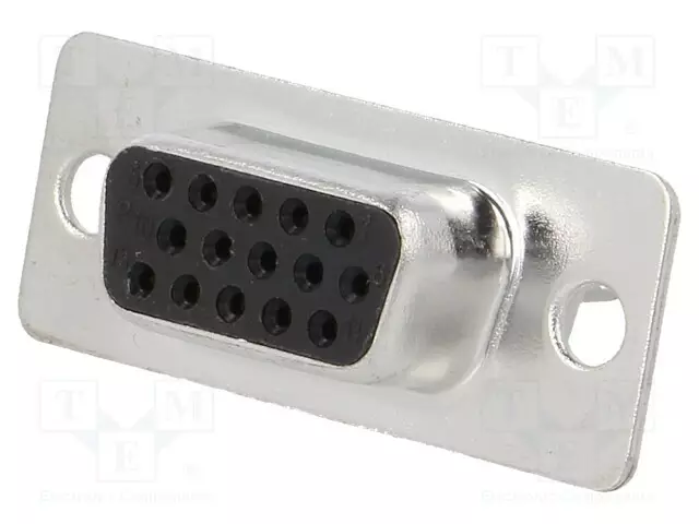 D-SUB LIITIN HD - PIN: 15 - PISTOKE - NAARAS - JOHTOON - JUOTETTAVA - D liittimet - HDS-15-F-T-B-S - 1