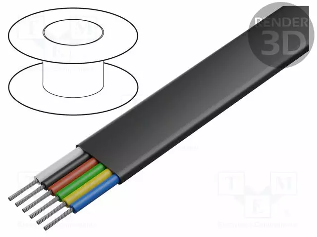 JOHTO - 6X26AWG - LANKA - CCA - MUSTA LITTEÄ - ATK-kaapelit - AK-460701-100-S - 1
