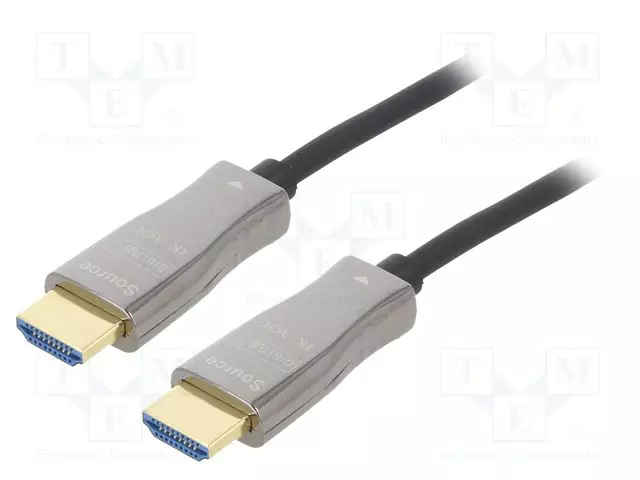 KAAPELI - HDMI-PISTOKE,MOLEMMIN PUOLIN MUSTA - METALLI - HDMI, DVI, DisplayPort johdot - AK-330125-100-S - 1