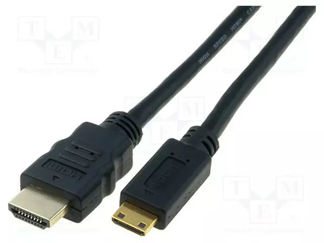 KAAPELI - HDMI-PISTOKE,MINI HDMI LIITIN - HDMI 1.3 - 3M - MUSTA - HDMI, DVI, DisplayPort johdot - AK-330106-030-S - 1