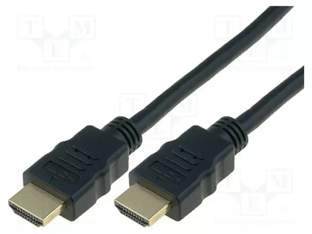 KAAPELI - HDMI-PISTOKE,MOLEMMIN PUOLIN - PVC - HDMI 1.4 - 5M - MUSTA - HDMI, DVI, DisplayPort johdot - AK-330107-050-S - 1