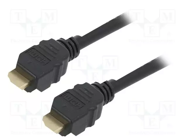 KAAPELI - HDMI-PISTOKE,MOLEMMIN PUOLIN - HDMI 2.1 - 5M - MUSTA - HDMI, DVI, DisplayPort johdot - AK-330124-050-S - 1