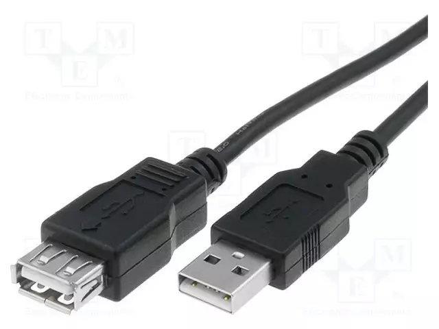 KAAPELI - USB 2.0 - USB A RASIA,USB A PISTOKE - NIKKELÖITY - 1,8M - USB kaapelit ja adapterit - AK-300202-018-S - 1