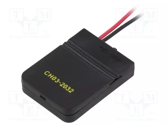 KOTELO - BR2032,CR2032,DL2032 - PAR.M: 1 - JOHDOT - 150MM - MUSTA - Paristopitimet, liittimet ja tarvikkeet - CH03-2032AS - 1