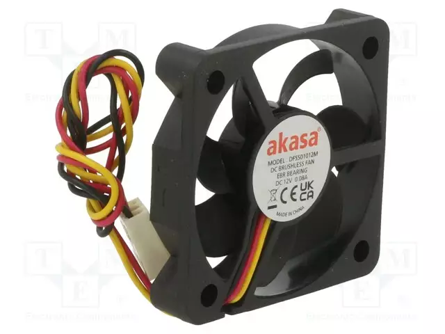 LAITETUULETIN - DC - 12VDC - 50X50X10MM - 28,21DBA - EBR - MUSTA - DC 12V tuulettimet - AK-5010MS - 1