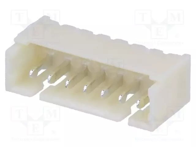 LIITIN: JOHTO-LEVY - PISTORASIA - UROS - PIN: 7 - 1A - 125V - SUORA - THT - Signaaliliittimet rasteri 1,25mm - 125SHA07TS - 1