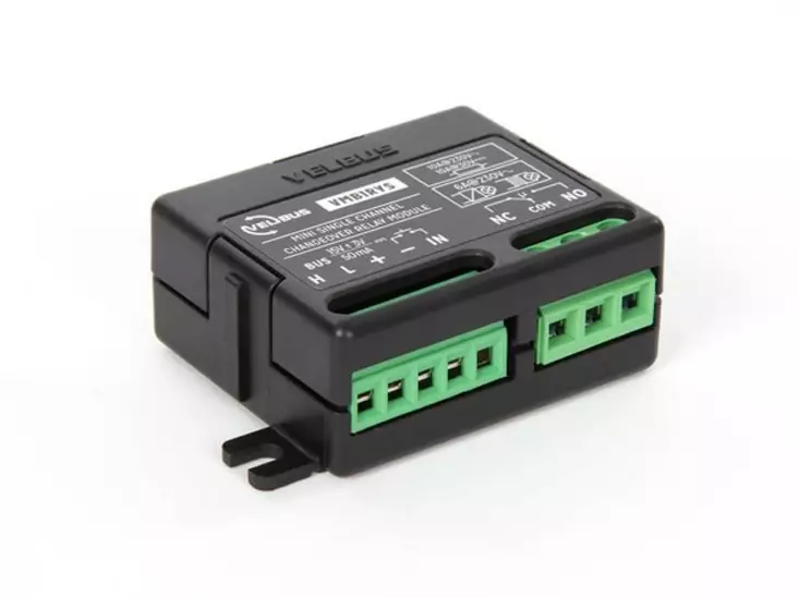 Mini single channel changeover relay module (for standalone and Velbus operation) - Taloautomaatio - VMB1RYS - 1