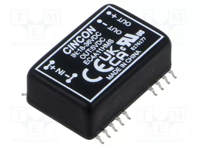 DC/DC MUUNNIN - 5W - TULOJÄNNITE 18÷36VDC - LÄHTÖJÄNNITE 5VDC - ILÄH: 1A - SMT - EC4A - DC/DC muuntimet - EC4A11HMS - 1