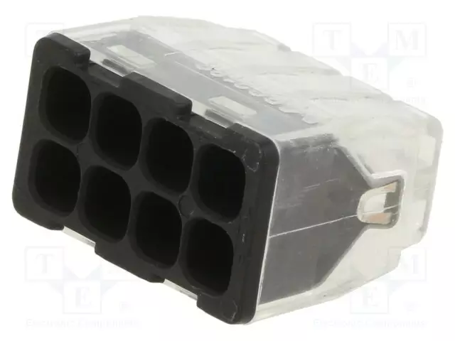 PIKALIITIN - 24A - 450V - JOUSIPURISTIN - MUSTA - POLYKARBONAATTI - 11MM - WAGO ja muut pikaliittimet - PC218S - 1