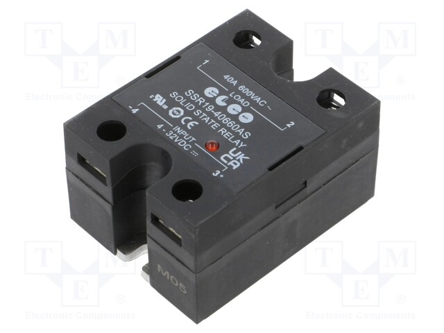 RELE: PUOLIJOHDE - 4÷32VDC - 40A - 48÷660VAC - SSR19 - 1-VAIHEINEN - Puolijohdereleet - SSR19-40660AS - 1