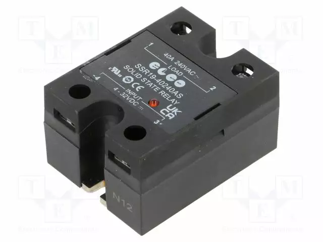 RELE: PUOLIJOHDE - 4÷32VDC - 40A - 48÷280VAC - SSR19 - 1-VAIHEINEN - Puolijohdereleet - SSR19-40240AS - 1