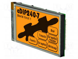 LCD NÄYTTÖ - GRAAFINEN - 240X128 - FSTN POSITIVE - MUSTA - 113X70MM - Älykkäät näytöt - EAEDIP240J-7LAT - 1