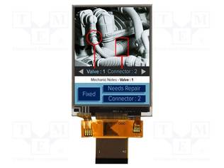 TFT NÄYTTÖ - 2,8" - 240X320 - VALAISTUS: LED - KOOT: 50X69,2X4,54MM - TFT-näytöt - NHD-2.8240320AF-CT - 1