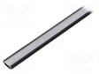 ALUMIINIPROFIILI LED-NAUHOILLE - MAITOLASI - MUSTA - L: 1M - ALUMIINI - 45° - Profiilit LED nauhoille - FIX-GLC1-B-1M-SET - 1