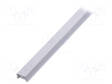 ALUMIINIPROFIILI LED-NAUHOILLE - MAITOLASI - VALKOINEN - L: 1M - ALUMIINI - Profiilit LED nauhoille - FIX-GLG2-W-1M-SET - 2
