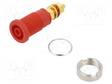 LABORATORY CONNECTOR: 4MM BANANA - SOCKET - 1KVDC - 32A - PUNAINEN - SCREW - Banaanijatkoliittimet - SEB2600G-RT - 1