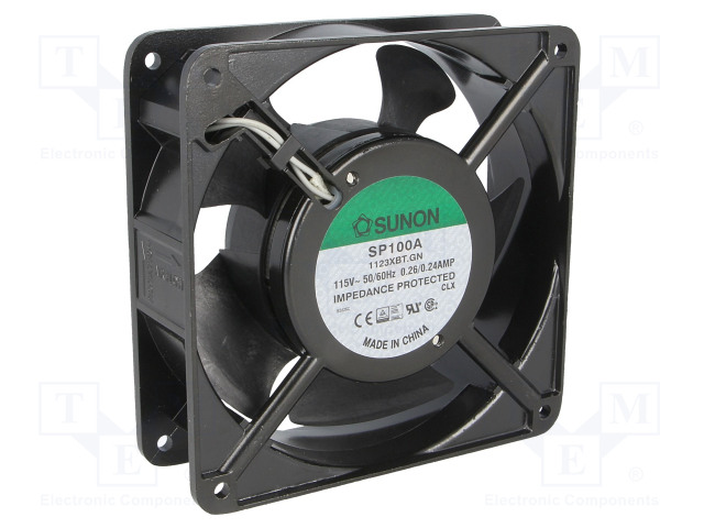 AKSIAALIPUHALLIN 115VAC - 120X120X38MM - 199M3/H(±10%) - AC 115V tuulettimet - SP100A1123XBT - 1