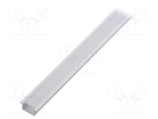 ALUMIINIPROFIILI LED-NAUHOILLE - MAITOLASI - VALKOINEN - L: 1M - ALUMIINI - Profiilit LED nauhoille - FIX-GLG2-W-1M-SET - 1