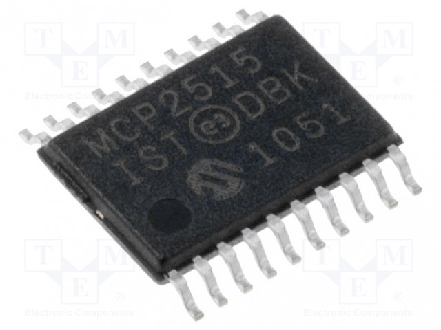 IC: CAN-OHJAIN - 1MBPS - 2,7÷5,5VDC - TSSOP20 - -40÷85°C - TUUBI - Mikropiirit - CAN liitäntä - MCP2515-IST - 1