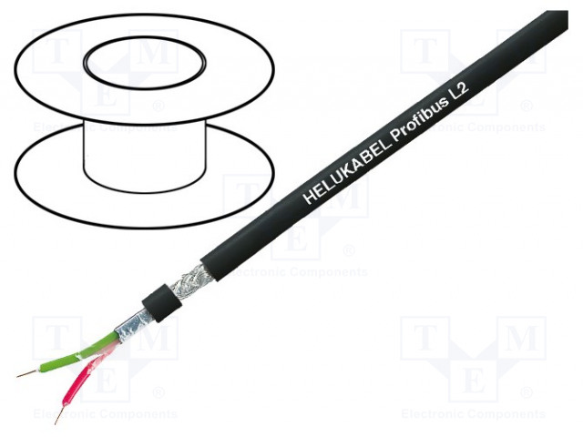 JOHTO - 1X2X22AWG - PROFIBUS,ULKOKÄYTTÖÖN - RAUTACU - MUSTA - Sarjaväyläkaapelit - PROFIBUS-L2-OUT - 1