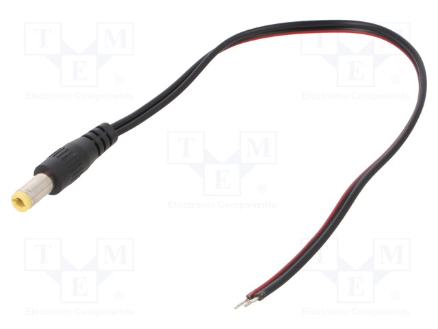 KAAPELI - 2X0,5MM2 - JOHDOT,DC 5,5/2,5 LIITIN - SUORA - MUSTA - 0,2M - DC virtakaapelit - ECP02F2555STST - 1