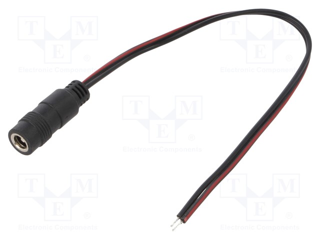 KAAPELI - 2X0,5MM2 - JOHDOT,DC 5,5/2,5 PISTORASIA - SUORA - MUSTA - DC virtakaapelit - ECJ02F2555STST - 1