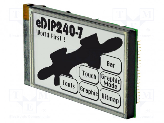 LCD NÄYTTÖ - GRAAFINEN - 240X128 - FSTN POSITIVE - MUSTA - 113X70MM - Älykkäät näytöt - EAEDIP240J-7LWT - 1