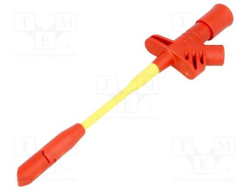MITTAUSKOUKKU - TERÄINEN - 10A - 60VDC - PUNAINEN - 4MM - KOK.PIT: 162MM - Testauskoukut - KLEPS2700RT - 1