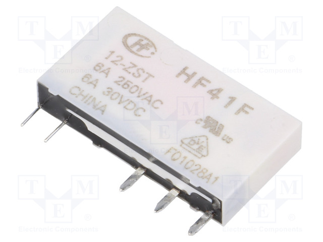 RELE - SPDT - UKELAN: 12VDC - 6A - 6A/250VAC - HF41F - Pienoisreleet - HF41F012-ZST - 1