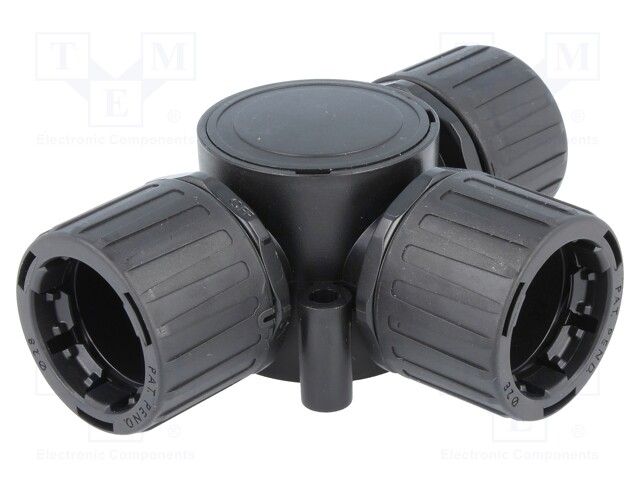 T-TYYPPINEN LIITIN - POLYAMIDI - HELAGUARD - IP66 - PISTORASIA 28 X3 - Punosten lisätarvikkeet - HG28-T - 1