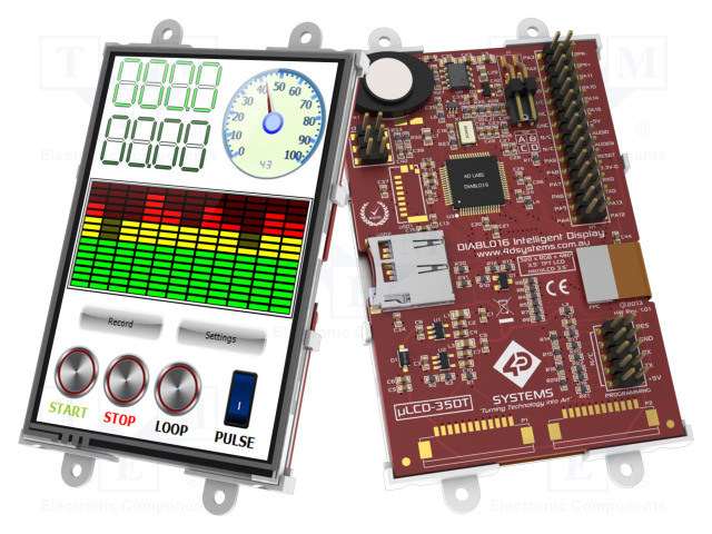 TFT NÄYTTÖ - 3,5" - 480X320 - NÄYTÖN ULKOMITAT: 49,7X77MM - 220CD/M2 - Älykkäät näytöt - ULCD-35DT - 1