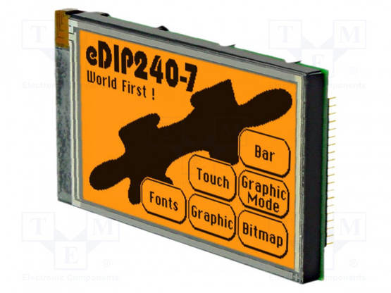 LCD NÄYTTÖ - GRAAFINEN - 240X128 - FSTN POSITIVE - MUSTA - 113X70MM - Älykkäät näytöt - EAEDIP240J-7LAT - 1