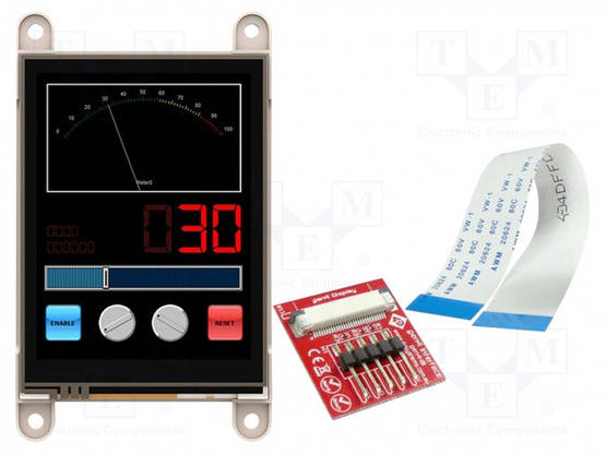 TFT NÄYTTÖ - 2,8" - 240X320 - 14KBFLASH,14KBRAM - 220CD/M2 - UC: PICASO - Älykkäät näytöt - GEN4-ULCD-28PT - 1