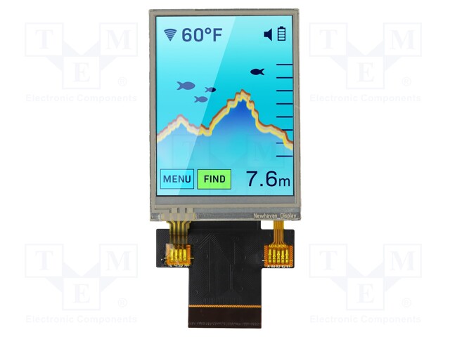 TFT NÄYTTÖ - 2,4" - 240X320 - VALAISTUS: LED - KOOT: 42,8X59,9X3,93MM - TFT-näytöt - NHD-2.4240320AF-CT - 1