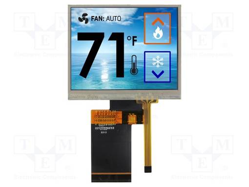 TFT NÄYTTÖ - 3,5" - 320X240 - VALAISTUS: LED - KOOT: 76,9X63,9X4,3MM - TFT-näytöt - NHD-3.5320240JF-PT - 1