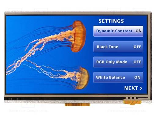 TFT NÄYTTÖ - 7" - 800X480 - VALAISTUS: LED - KOOT: 165X104X4,7MM - RGB - TFT-näytöt - NHD-7.0800480EF-AT - 1