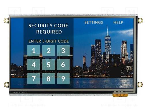 TFT NÄYTTÖ - 7" - 800X480 - NÄYTÖN ULKOMITAT: 154,84X86,63MM - RGB - Älykkäät näytöt - NHD-7.0800480FT-CT - 1