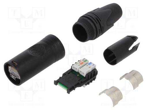 LIITIN: RJ45 - RJ45 - UROS - ETHERCON - PIN: 8 - SUORA - JOHTOON - CAT: 6A - Erikoisliittimet - NTR-NE8MX6-B-T - 1